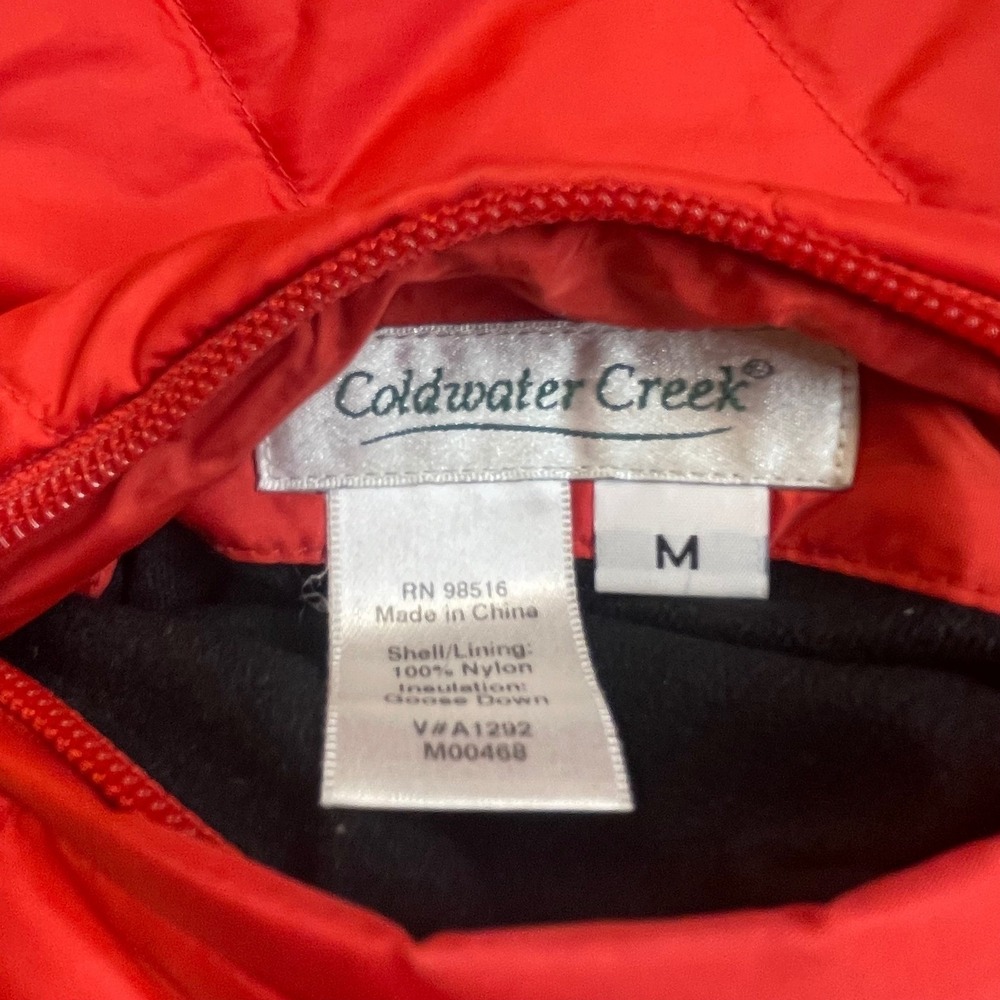 Coldwater Creek Reversible Puffer Vest Women's Size M Black Red Down Insulated - Picture 3 of 8